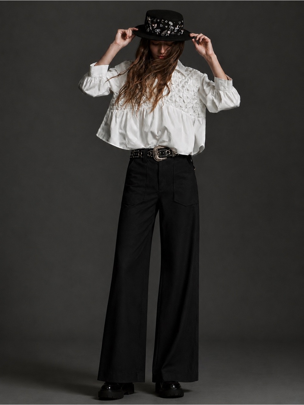 Anthropologie Maeve | Naomi Wide Leg Flare Linen Blend High Rise Pants ~ US 4